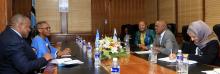 Dr M Moeti (second left) in a closed door meeting with Botswana's Acting President Hon. M Masisi (second right)