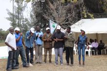 Group of patients from a halfway home performing a song