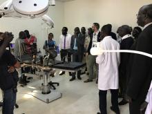 The high level delegation touring the new maternity complex in Torit. Photo WHO