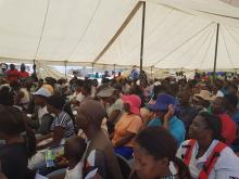 Community members turned out in large numbers to listen to health education on Hepatitis E
