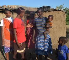 Celestine Linoi, a Community Health Volunteer in Osoit Olgaeenet, supports the survey team to find care givers. Over 1,000 mothers were interviewed in 337 villages/clusters.