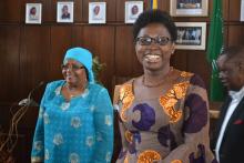 Former First Lady Madam Pohamba and Dr Mary Brantuo from WHO