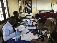 Group work led by Dr Robert Bagi, WHO Technical Officer