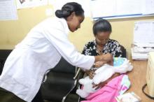 A chld  while  vaccinated  in  Kasanchis HC Addis Ababa