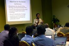 Dr Diana Atwiine addresses the conference 
