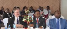 WHO Rep Dr Rudi Eggers (left), DMS Dr Jackson Kioko and Dr Peter Kiprotich, MOH at the WNTD event