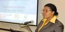 Dr Seipone - Deputy Permanent Secretary in the Ministry of Health and Wellness, speaks at the opening of the workshop