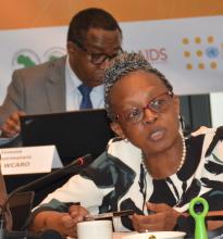 WHO Regional Director  for Africa   Dr Moeti during the HHA meeting