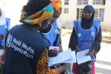 Dr Iniabasi Nglass, WHO national consultant for malaria programme supervising SMC drug administration in Borno state. Photo-credit: WHO/C.E.Onuekwe