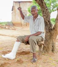 James Kimeu Mulei, 60, who thanks to affordable health insurance received treatment for a broken leg