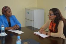 The Honorable Minister for Health in discussion with Dr. Tigest