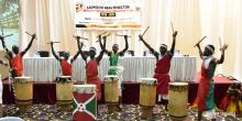 Refugee dancers entertain the guests at the launch