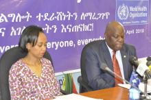 Dr Chatora Rufaro, WHO Representative in Ethiopia speaking at the press conference