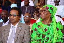 (L-R) WHO Representatives, Dr. Desta A. Tiruneh (Gambia) and Dr. Lucile Imboua (Senegal) keenly following events of the day