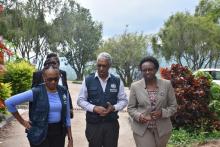 L-R: WHO AFRO RD Dr Matshidiso Moeti, WHO Uganda Representative Dr Yonas and Minister of Health Uganda Dr Jane Ruth Aceng