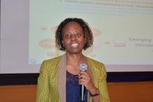 WHO Representative in Eritrea, Dr Josephine Namboze officially closing the workshop
