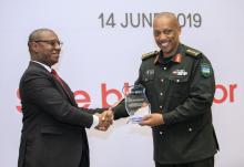 General Nyamvumba was among donors awarded for their gift of blood