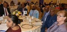 Ms J Barrins (UN Resident Coordinator - foreground, right), Dr M Ovberedjo (WHO Representative to Botswana - 2nd from right), His Worship the Mayor of Gaborone (3rd from right)