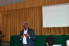 Mr Iyasu Bahta, director of the National Medicines and Food Administration unit adressing the participants