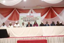 Dignitaries at the World Hepatitis Day press briefing