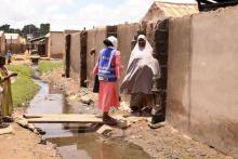 House-to-house sensitization and active case search for water-related diseases