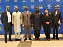 From left: WHO Representative, Vice President, Minister of Health & Sanitation, President of Sierra Leone, US Ambassador....
