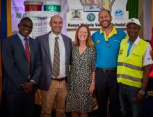 Mary Hamel, WHO malaria technical lead (centre) with MOH, CDC and Path partners