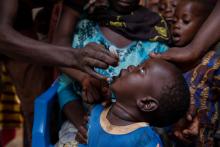 A child being vaccinated