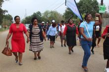 Participants participating in a walk 