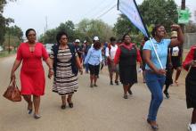 Participants participating in a walk 