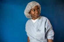 Ruth Kavira Sikwaya from Butembo contracted Ebola in November 2018. She was treated at the Ebola Treatment Center in Etave, Butembo, and was released on the 5th day after recovering. Credit: UNEERO/Martine Perret