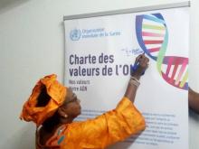 Dr Diallo, Représentante donne le ton pour la signature de la CHarte des Valeurs