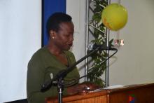 UN Resident Coordinator in Eritrea, Ms Susan Ngongi delivering a speech.