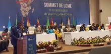 Le Ministre de la Santé du Togo lisant la Déclaration de Lomé