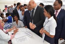 World Cancer Day 2020 : Dr Hon K. Jagutpal, Health Minister and Dr L. Musango, WHO Representative in Mauritius visiting the screening stations