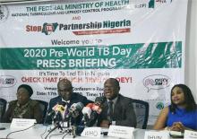 Dr Awe and Dignitaries at the World TB day 2020 Press Briefing.jpg 