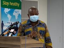  Minister of Health, Hon. Kwaku Agyemang-Manu making a brief statment at the event