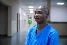 Nurse Onimisi at Gwagwalada Isolation Center where he volunteers I.jpg 