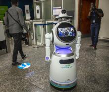 Robot Urumuri to support screening of temperature at Airport