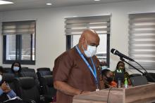 UN Resident Coordinator, Mr Charles Abani making a brief statement on behalf of UN Agencies in Ghana