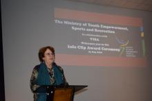 Honorary President, Mrs Veronique Leclezio making an appeal to young people “not to start something that you cannot stop”.