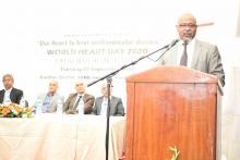 Dr L. Musango, WHO Representative in Mauritius, stating “we need to use Heart to make healthy choices such as consume more fruit and vegetable daily, avoid alcohol abuse, stop smoking as it is the single best thing one can do to improve your heart health  and try to limit processed and prepackaged foods that are often high in salt, sugar and fat."