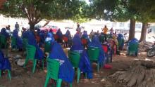 Participants batching in 20s with social distancing observed in the sitting arrangement during community awareness creation in Kotangora LGA, Niger State