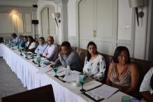 Trainers comprising specialists working in public health, public health nursing officers, surveillance officers, pharmacists, public health food and safety inspectors, among others from the main Island and from Rodrigues  being trained on IPC and COVID-19 Case Management from 12 to 16 October 2020 at Labourdonnais Hotel, Mauritius