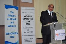 Dr B. Ori, Director Health Services of the Ministry of Health and Wellness, highlighting the importance of promoting physical activity to prevent diabetes.