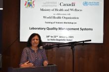 Dr Janaki Sonoo, Pathologist-in charge of National Blood Transfusion Services stating:“We are very appreciative of the support provided by WHO all throughout the process of quality management as well as during the COVID-19 outbreak without forgetting the support provided last year in conducting the training in quality control for the blood transfusion service."