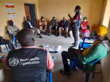 The WHO team orients the community members and leadership on how to address the health challenges session was finally held. The landing site leadership, fishermen and community members were in attendance.