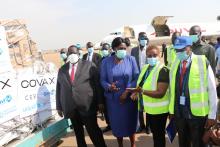 Today 132,000 doses of the Astra Zeneca COVID-19 vaccine arrived at the Juba International Airport