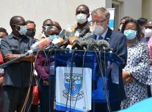 Wr Dr Eggers makes remarks at the launch at Kenyatta National Hospital
