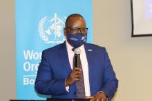 Dr. Tebogo Madidimalo from WHO Botswana delivering the closing remarks on behalf of the World Health Representative